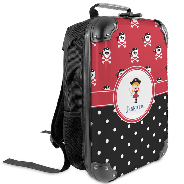 Custom Girl's Pirate & Dots Kids Hard Shell Backpack (Personalized)