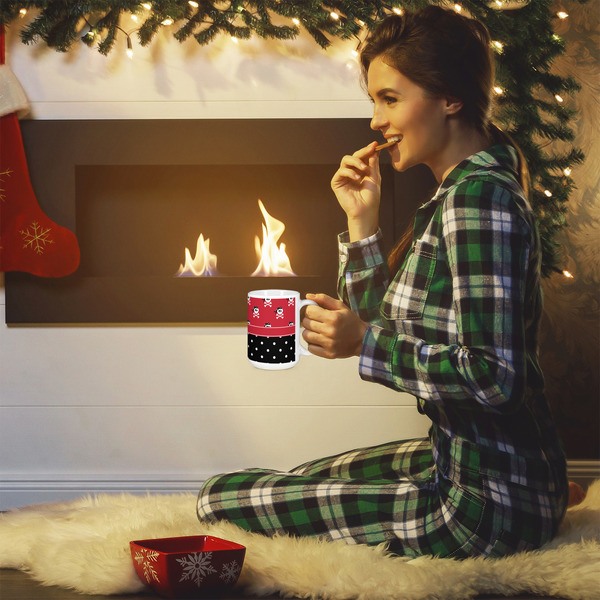 Girl's Pirate & Dots 15oz Coffee Mug - Lifestyle