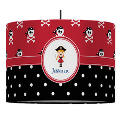 Girl's Pirate & Dots Drum Pendant Lamp (Personalized)