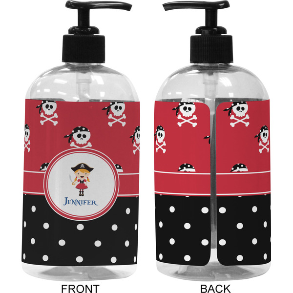 Girl's Pirate & Dots 16 oz Plastic Liquid Dispenser (Approval)