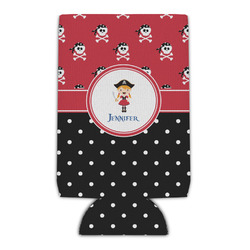 Girl's Pirate & Dots Can Cooler (16 oz) (Personalized)