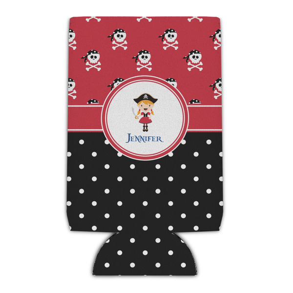 Custom Girl's Pirate & Dots Can Cooler (16 oz) (Personalized)