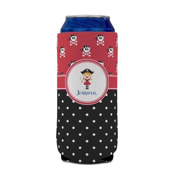 Girl's Pirate & Dots 16oz Can Sleeve - FRONT (on can)