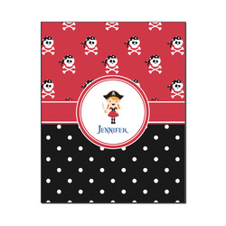 Girl's Pirate & Dots Wood Print - 16x20 (Personalized)