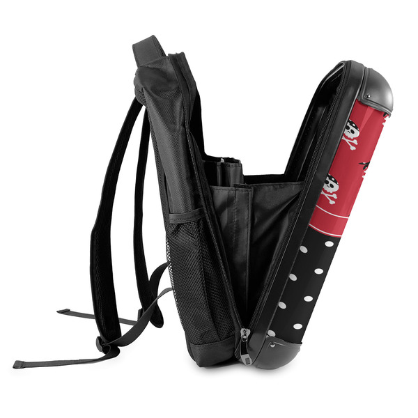 Girl's Pirate & Dots 18" Hard Shell Backpacks - SIDE OPEN