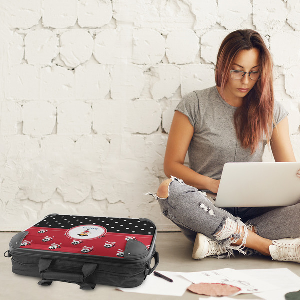 Girl's Pirate & Dots 18" Laptop Briefcase - LIFESTYLE