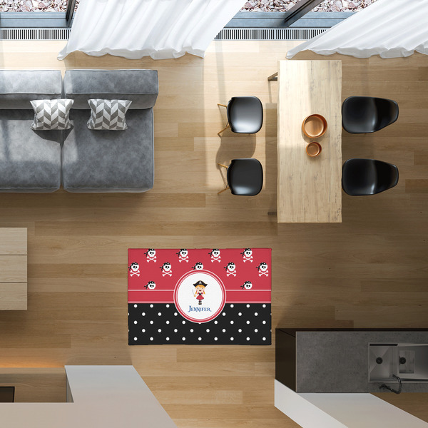 Girl's Pirate & Dots 2'x3' Indoor Area Rugs - IN CONTEXT