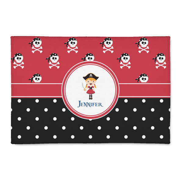 Custom Girl's Pirate & Dots 2' x 3' Indoor Area Rug (Personalized)