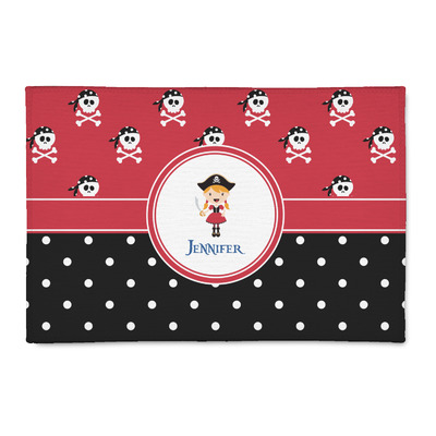 Custom Girl's Pirate & Dots Patio Rug (Personalized)