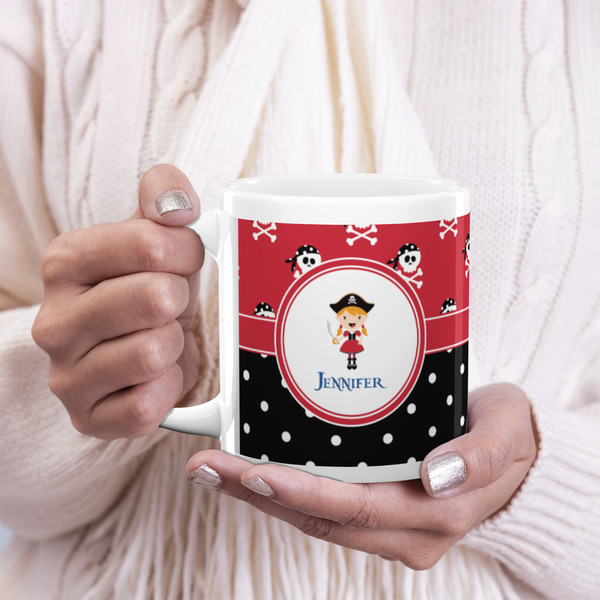 Girl's Pirate & Dots 20oz Coffee Mug - LIFESTYLE
