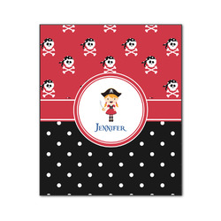 Girl's Pirate & Dots Wood Print - 20x24 (Personalized)