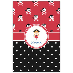Girl's Pirate & Dots Wood Print - 20x30 (Personalized)