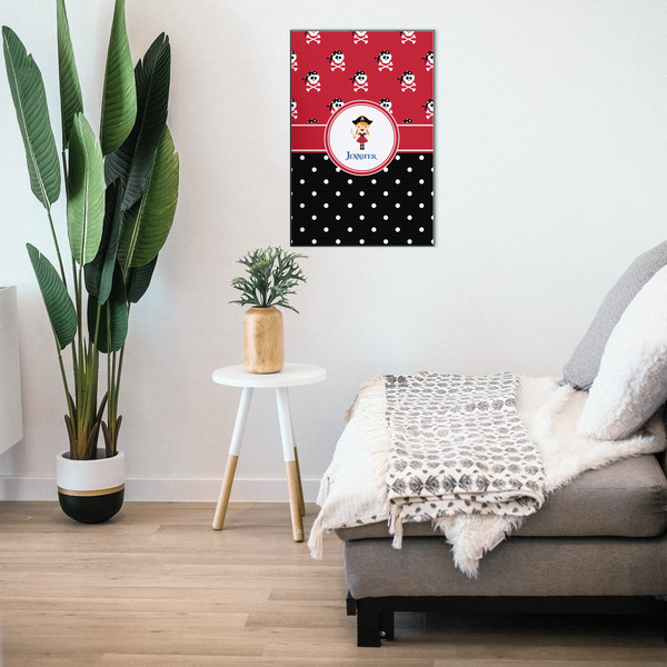 Girl's Pirate & Dots 20x30 Wood Print - In Context