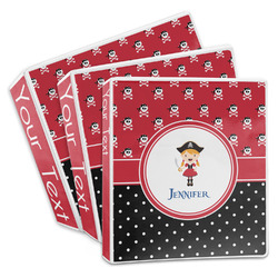 Girl's Pirate & Dots 3-Ring Binder (Personalized)