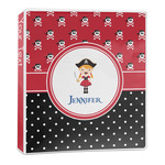 Girl's Pirate & Dots 3-Ring Binder - 1 inch (Personalized)