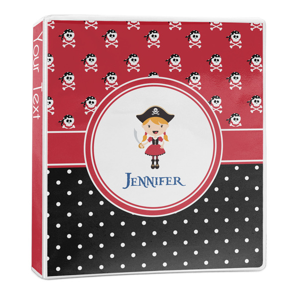 Custom Girl's Pirate & Dots 3-Ring Binder - 1 inch (Personalized)