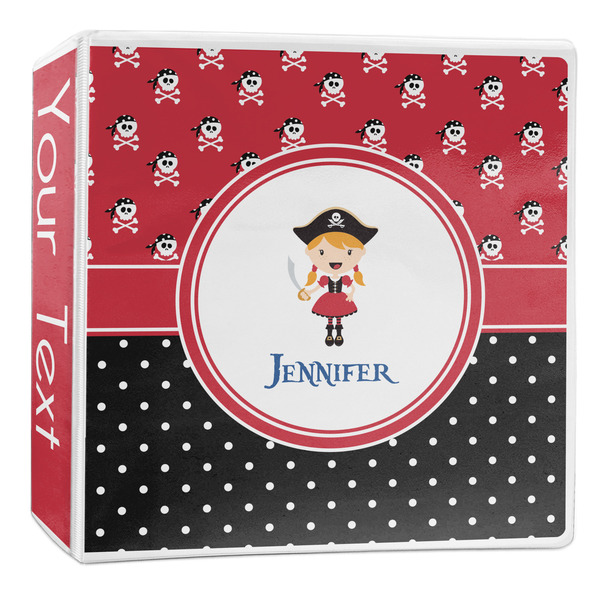 Custom Girl's Pirate & Dots 3-Ring Binder - 2 inch (Personalized)