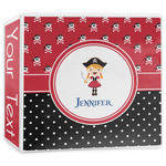 Girl's Pirate & Dots 3-Ring Binder - 3 inch (Personalized)