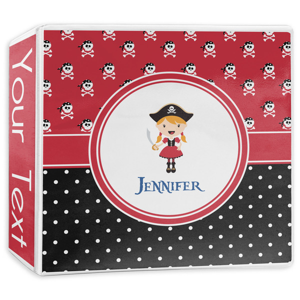 Custom Girl's Pirate & Dots 3-Ring Binder - 3 inch (Personalized)