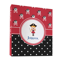 Girl's Pirate & Dots 3 Ring Binder - Full Wrap - 1" (Personalized)