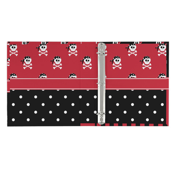 Girl's Pirate & Dots 3 Ring Binders - Full Wrap - 1" - OPEN INSIDE