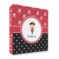 Girl's Pirate & Dots 3 Ring Binder - Full Wrap - 2" (Personalized)