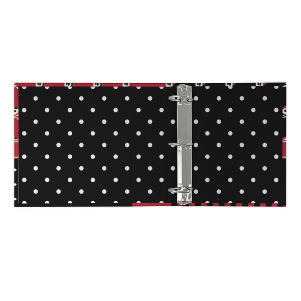 Girl's Pirate & Dots 3 Ring Binders - Full Wrap - 2" - OPEN INSIDE