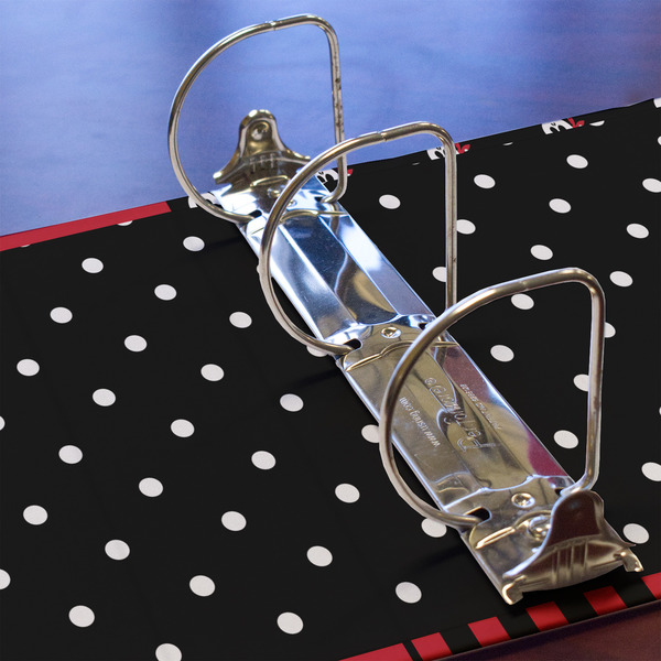 Girl's Pirate & Dots 3 Ring Binders - Full Wrap - 3" - DETAIL