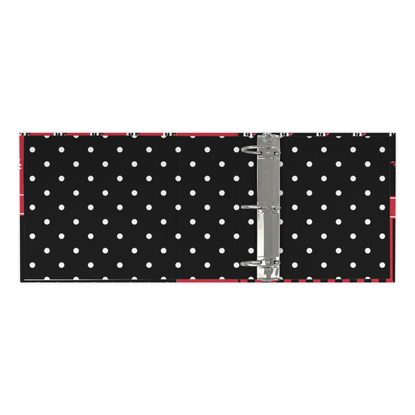 Girl's Pirate & Dots 3 Ring Binders - Full Wrap - 3" - OPEN INSIDE