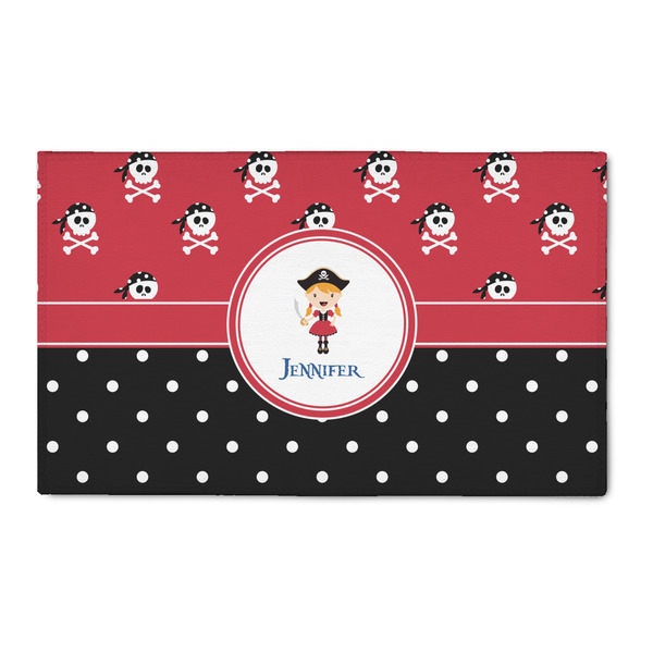 Custom Girl's Pirate & Dots 3' x 5' Indoor Area Rug (Personalized)