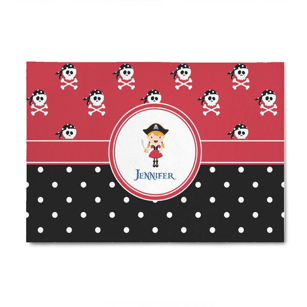 Custom Girl's Pirate & Dots 4' x 6' Indoor Area Rug (Personalized)