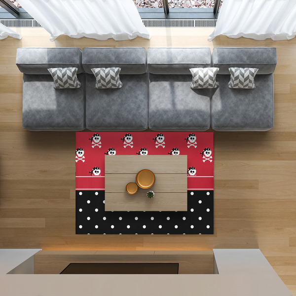 Girl's Pirate & Dots 5'x7' Indoor Area Rugs - IN CONTEXT