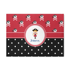 Girl's Pirate & Dots 5' x 7' Patio Rug (Personalized)