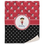 Girl's Pirate & Dots Sherpa Throw Blanket (Personalized)