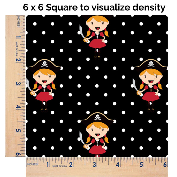 Girl's Pirate & Dots 6x6 Swatch of Fabric
