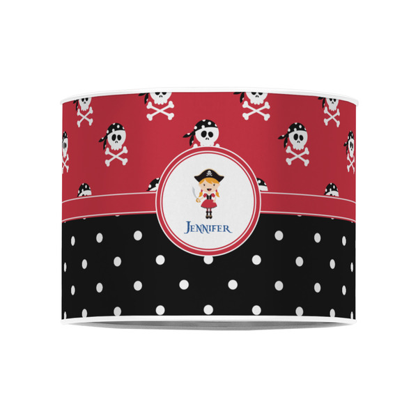 Girl's Pirate & Dots 8" Drum Lampshade - FRONT (Poly Film)