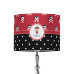 Girl's Pirate & Dots 8" Drum Lamp Shade - Fabric (Personalized)