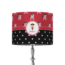 Girl's Pirate & Dots 8" Drum Lamp Shade - Fabric (Personalized)
