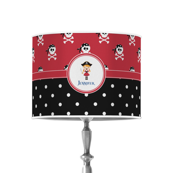 Girl's Pirate & Dots 8" Drum Lampshade - ON STAND (Poly Film)