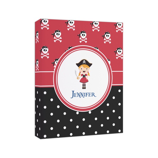 Girl's Pirate & Dots 8x10 - Canvas Print - Angled View