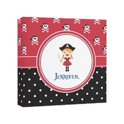 Girl's Pirate & Dots Canvas Print - 8x8 (Personalized)