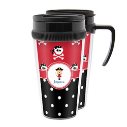 Girl's Pirate & Dots Acrylic Travel Mug (Personalized)