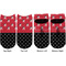Girl's Pirate & Dots Adult Ankle Socks - Double Pair - Front and Back - Apvl