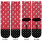 Girl's Pirate & Dots Adult Crew Socks - Double Pair - Front and Back - Apvl