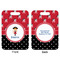Girl's Pirate & Dots Aluminum Luggage Tag (Front + Back)