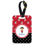 Girl's Pirate & Dots Metal Luggage Tag w/ Name or Text