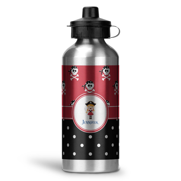 Custom Girl's Pirate & Dots Water Bottles - 20 oz - Aluminum (Personalized)