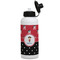 Girl's Pirate & Dots Aluminum Water Bottle - White Front