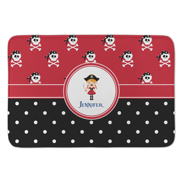 Custom Girl's Pirate & Dots Anti-Fatigue Kitchen Mat (Personalized)