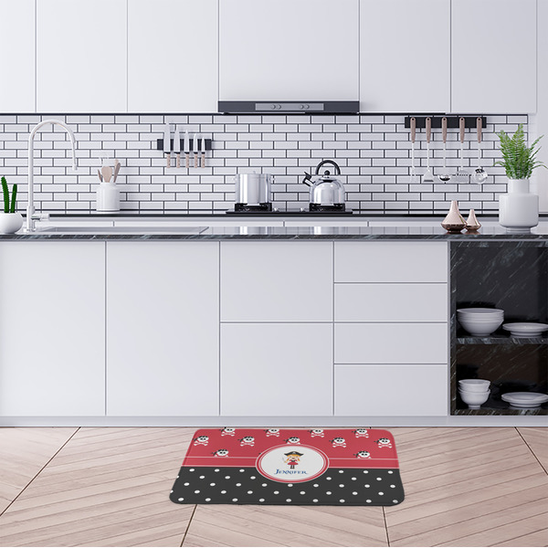 Girl's Pirate & Dots Anti-Fatigue Kitchen Mats - LIFESTYLE